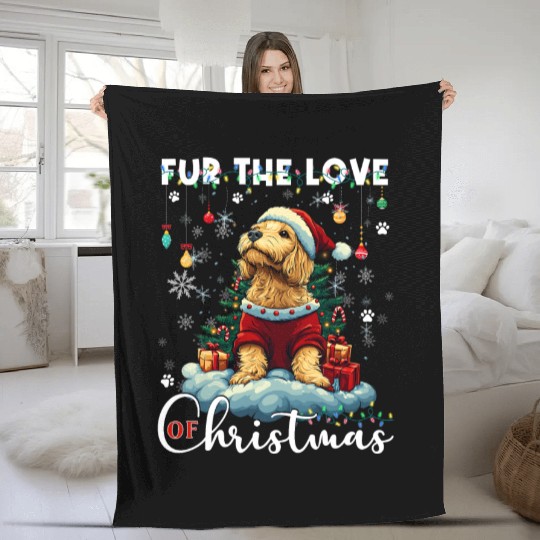 Golden Retriever Christmas Tree Decorations Dog Fleece Blankets