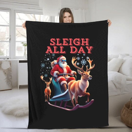 Sleigh All Day Fleece Blankets