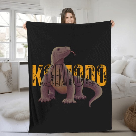 Komodo Dragon Art From Indonesia Fleece Blankets