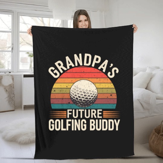 Grandpa's Future Golfing Buddy 13 Fleece Blankets