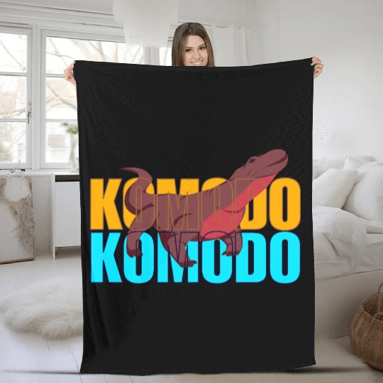 Fierce Komodo Dragon Fleece Blankets