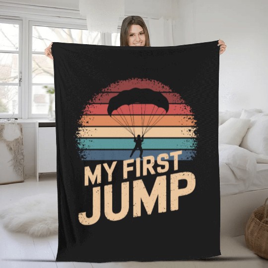 Skydiving Adventure: My First Jump Fleece Blankets