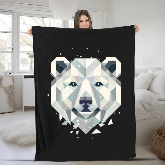 abstract polar bear-powerful elegance of the north Fleece Blankets