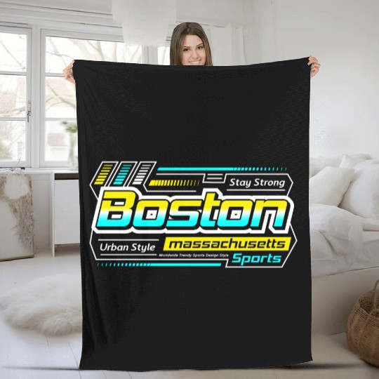 Boston Massachusetts Design Urban Style Fleece Blankets