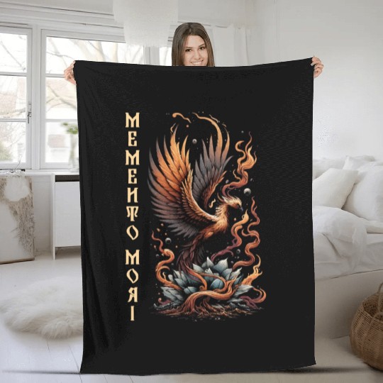 Memento Mori Phoenix Rebirth Fire Art Design Fleece Blankets