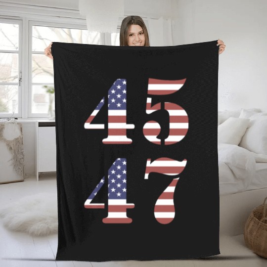 Trump 45 47 Fleece Blankets