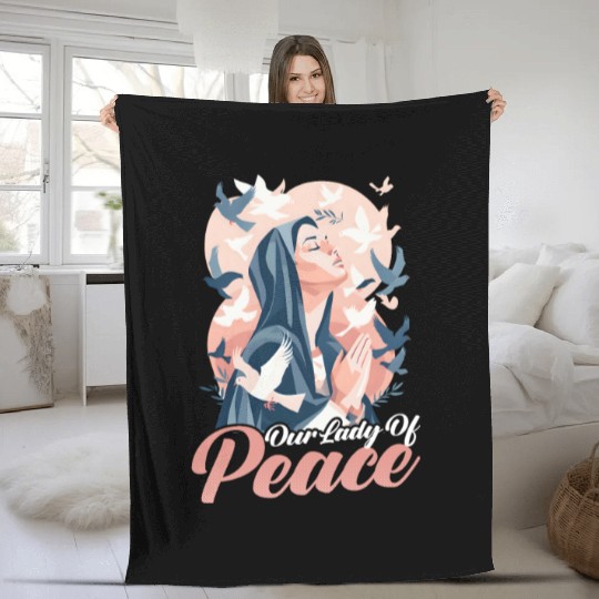 Virgin Mary Our Lady Of Peace Fleece Blankets
