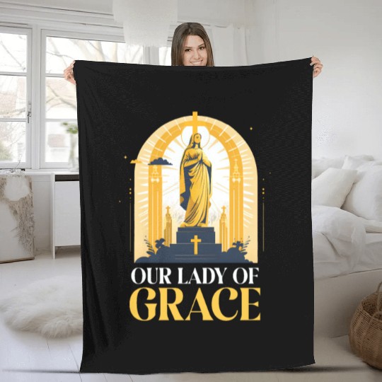 Virgin Mary Our Lady Of Grace Fleece Blankets