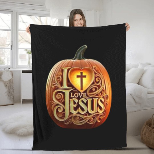 i love jesus Fleece Blankets