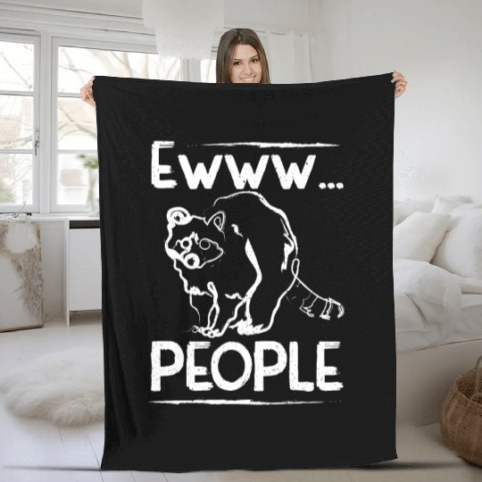Ewww people raccoon Fleece Blankets