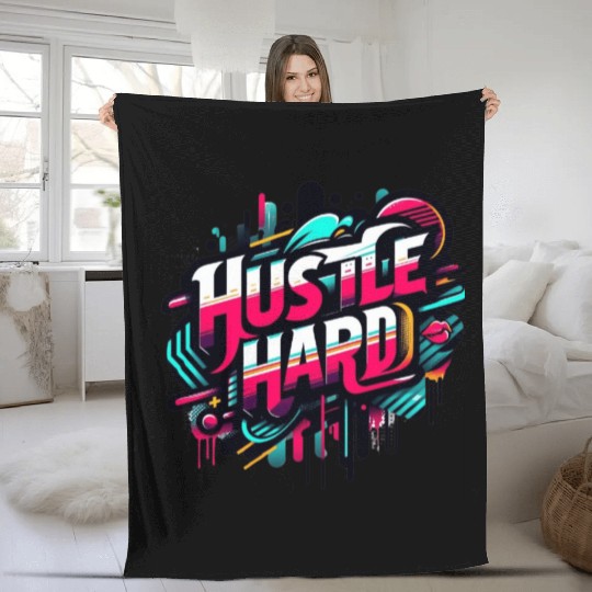 Graffiti Grind: Hustle Hard Fleece Blankets
