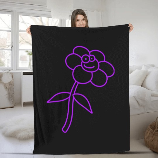 Sweet Flower Spring Summer Nature Funny Cute Face Fleece Blankets