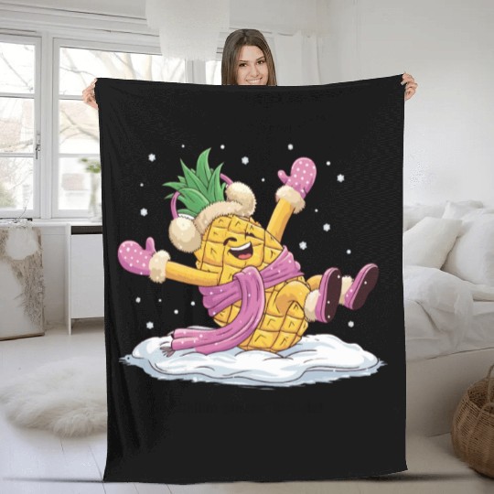 Chillin' pineapple style Fleece Blankets