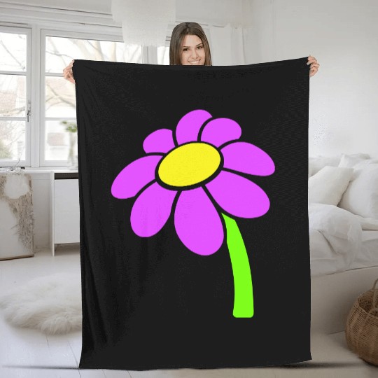 Small Daisy Flower Purple Decorative Nature Design Fleece Blankets
