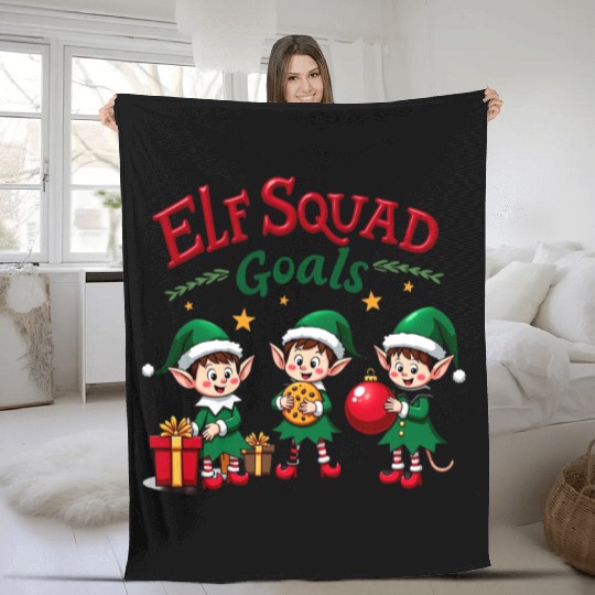 Elf Squad Goals Fleece Blankets