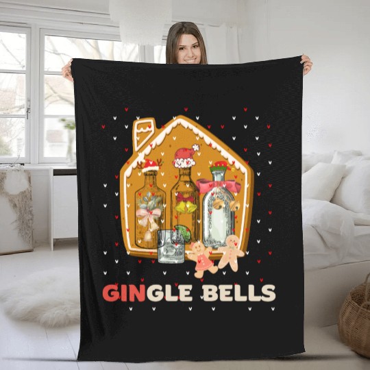 Gingle bells happy Christmas Fleece Blankets
