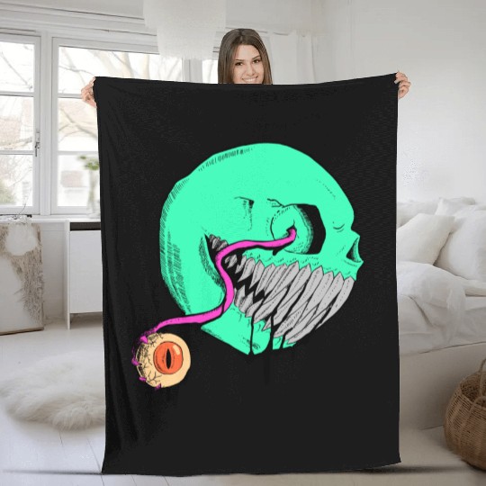 Cringe Zombie Pac Man Fleece Blankets