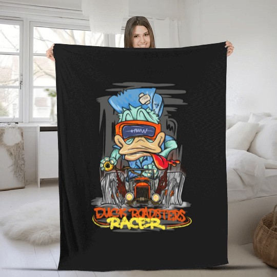 Racing Duck Fleece Blankets
