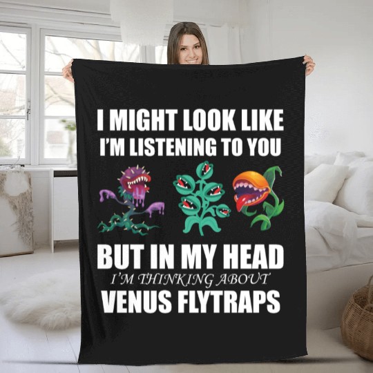 Venus flytrap lover's life! Fleece Blankets