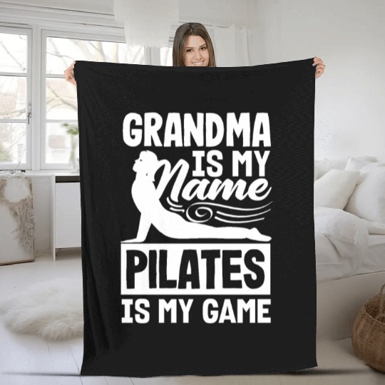 Grandma Pilates Is My Game Statement Fleece Blankets