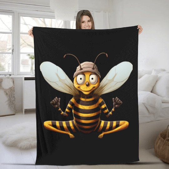 Bee Yoga Fleece Blankets