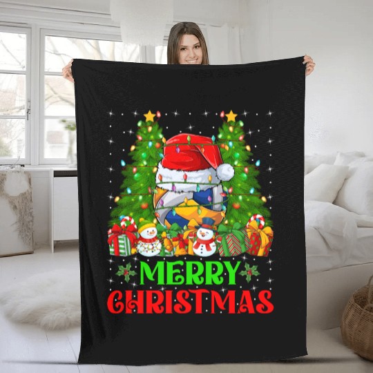 Volleyball Christmas Fleece Blankets