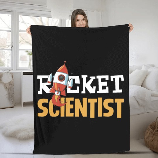 Rocket Scientist Cute Cartoon Rocket Fun Fleece Blankets
