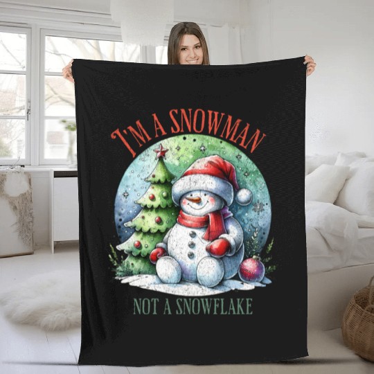 I m a snowman not a snowflake Fleece Blankets
