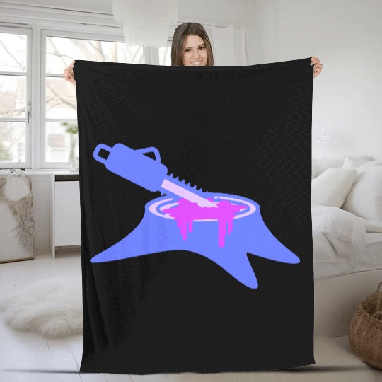 Chainsaw Tree Felling Lumberjack Forest Stump Wood Fleece Blankets