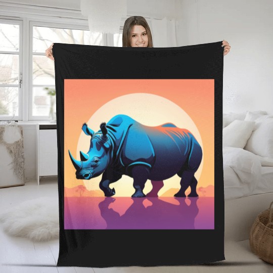 Rhinoceros - 01 Fleece Blankets