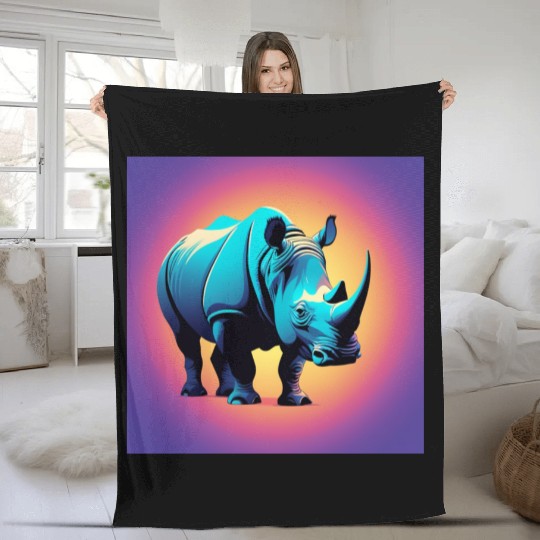 Rhinoceros - 03 Fleece Blankets