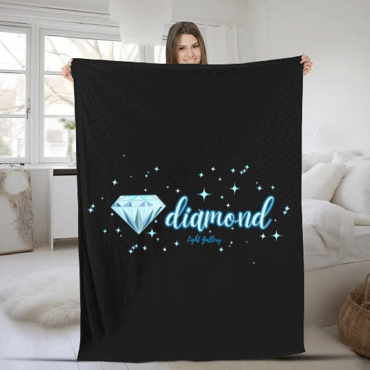 Diamond gemstone jewel Fleece Blankets