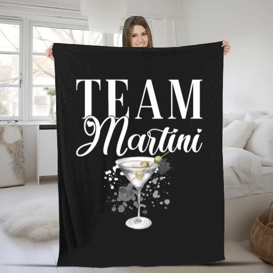 Team Martini Cocktail Bartender Fleece Blankets