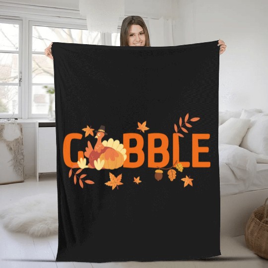 GOBBLE TURKEY PODIATRIST FUNNY THANKSGIVING Fleece Blankets