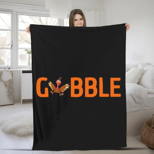 GOBBLE TURKEY PODIATRIST FUNNY THANKSGIVING Fleece Blankets