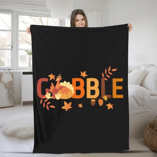 GOBBLE TURKEY PODIATRIST FUNNY THANKSGIVING Fleece Blankets
