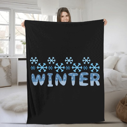 Winter snow gift Fleece Blankets