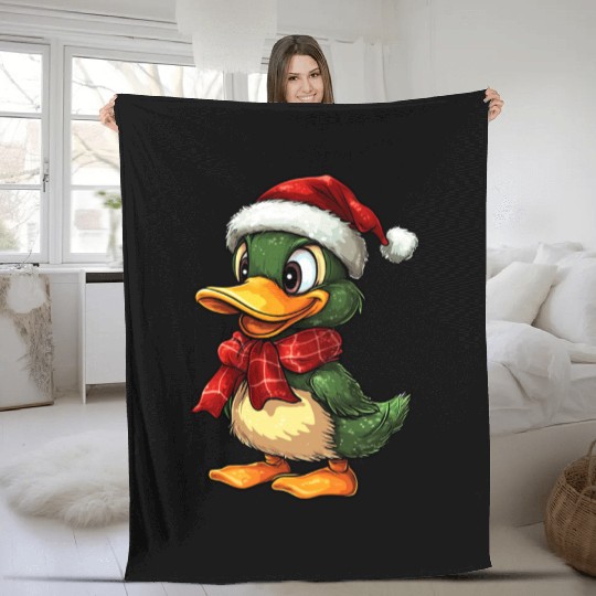 Christmas duck Fleece Blankets