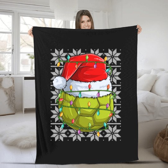 Handball Christmas Lights Fleece Blankets