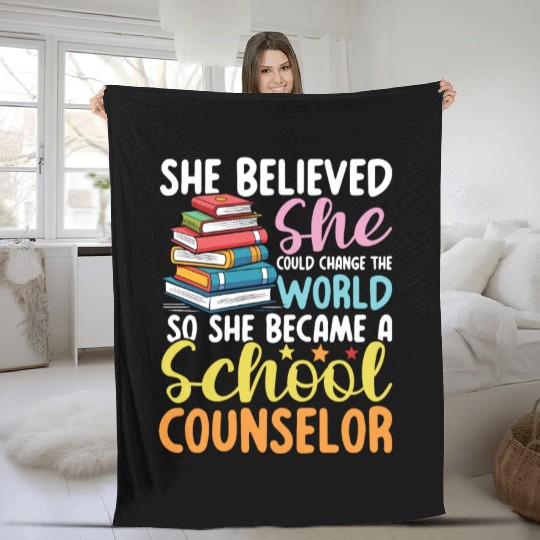 She Became A School Counselor for a School Fleece Blankets