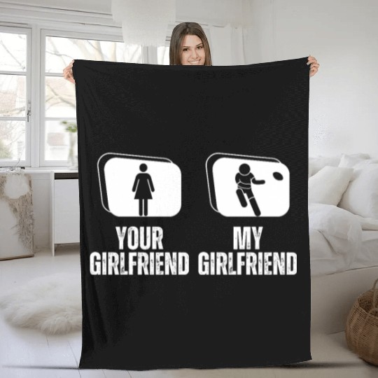 Rugby Player Your Girlfriend My Girlfriend Proud Fleece Blankets