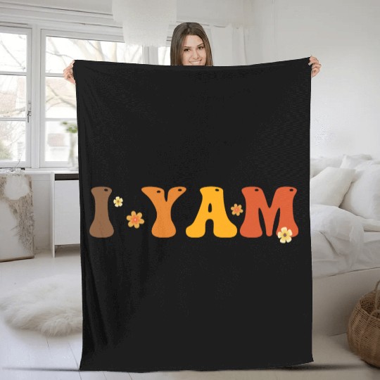 Sweet Potato I Yam Groovy Flower Fleece Blankets