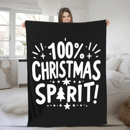 100% Christmas Spirit Fleece Blankets