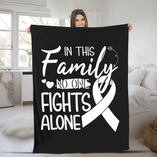 No one fights alone Lung Cancer Awareness Month Fleece Blankets