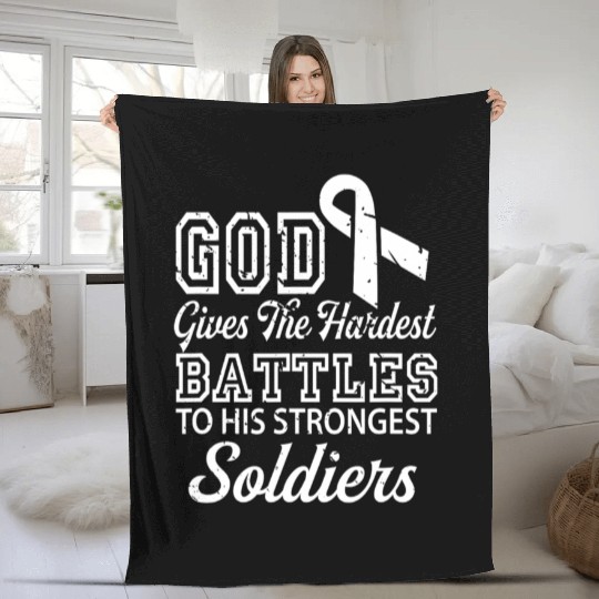 Jesus Prayer Lung Cancer Warrior Lung Cancer Fleece Blankets