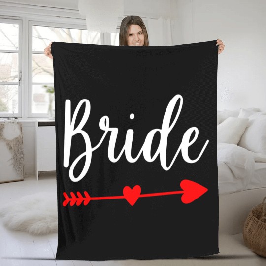Bride Wedding Engagement Bachelorette Party Fleece Blankets