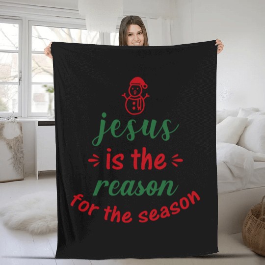 Jesus is the reason for the season, Christmas Fleece Blankets
