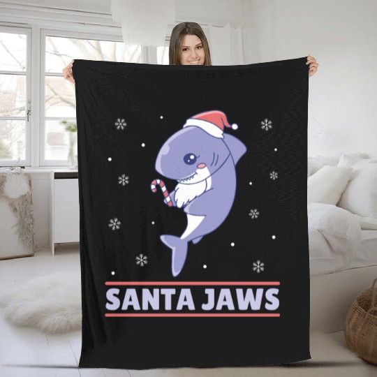 Santa Jaws Fleece Blankets
