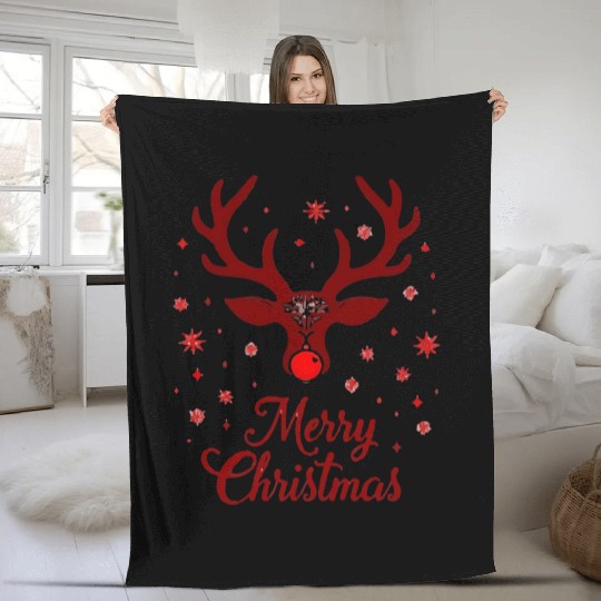 Christmas Reindeer Fleece Blankets