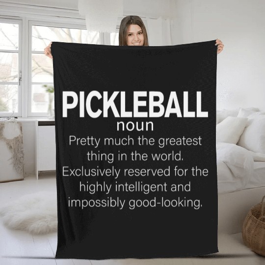 Funny Pickleball Definition Fleece Blankets